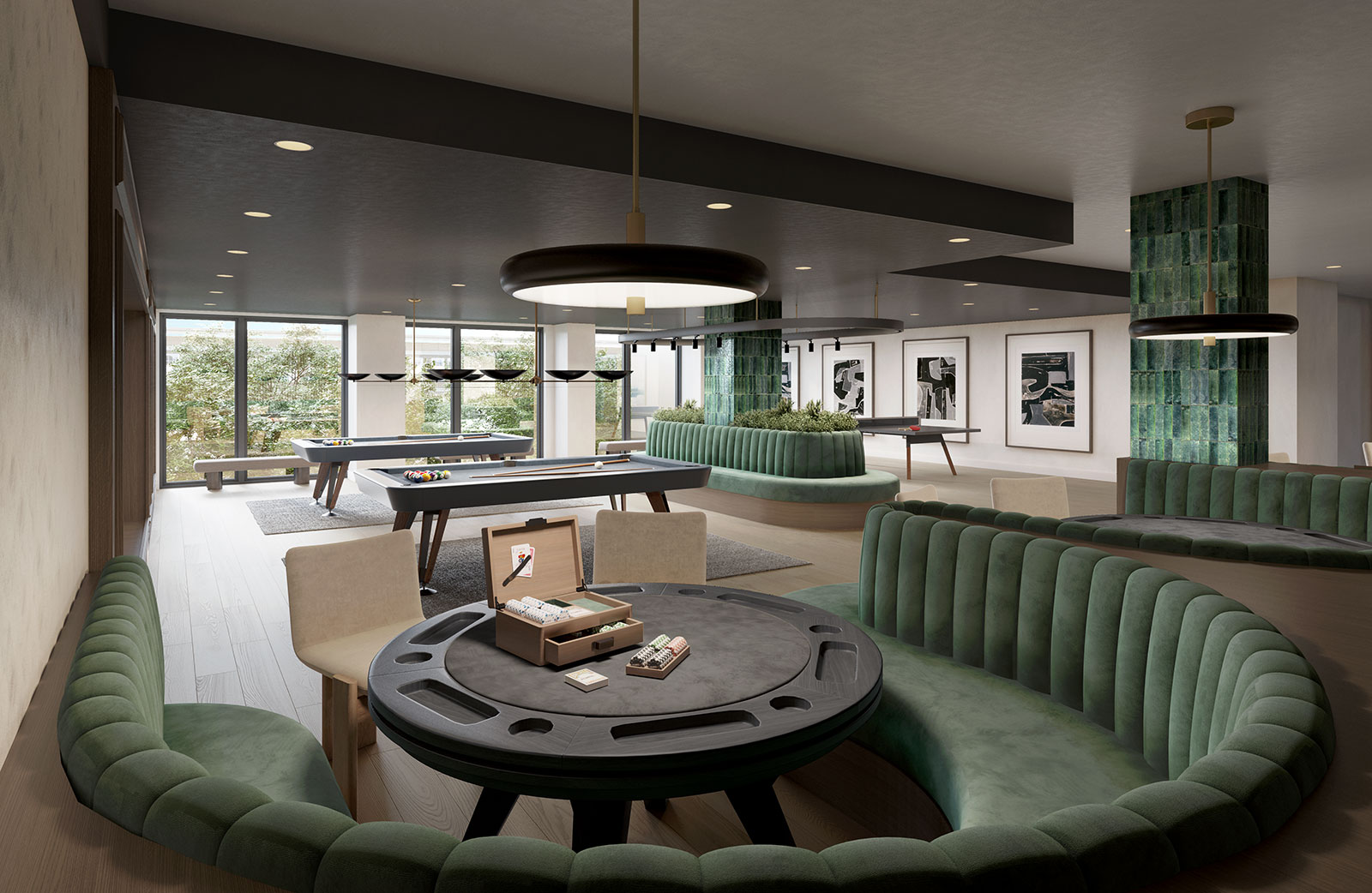 Game room with pool and ping pong at AtlanticBK Brooklyn apartments