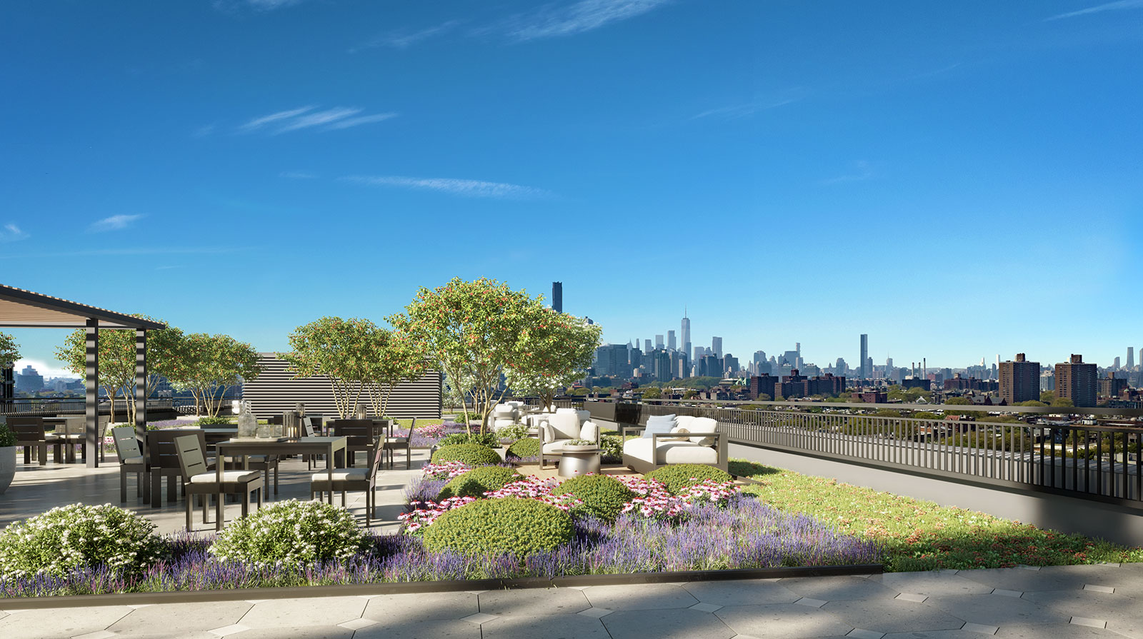 Rooftop terrace with Brooklyn skyline views at AtlanticBK