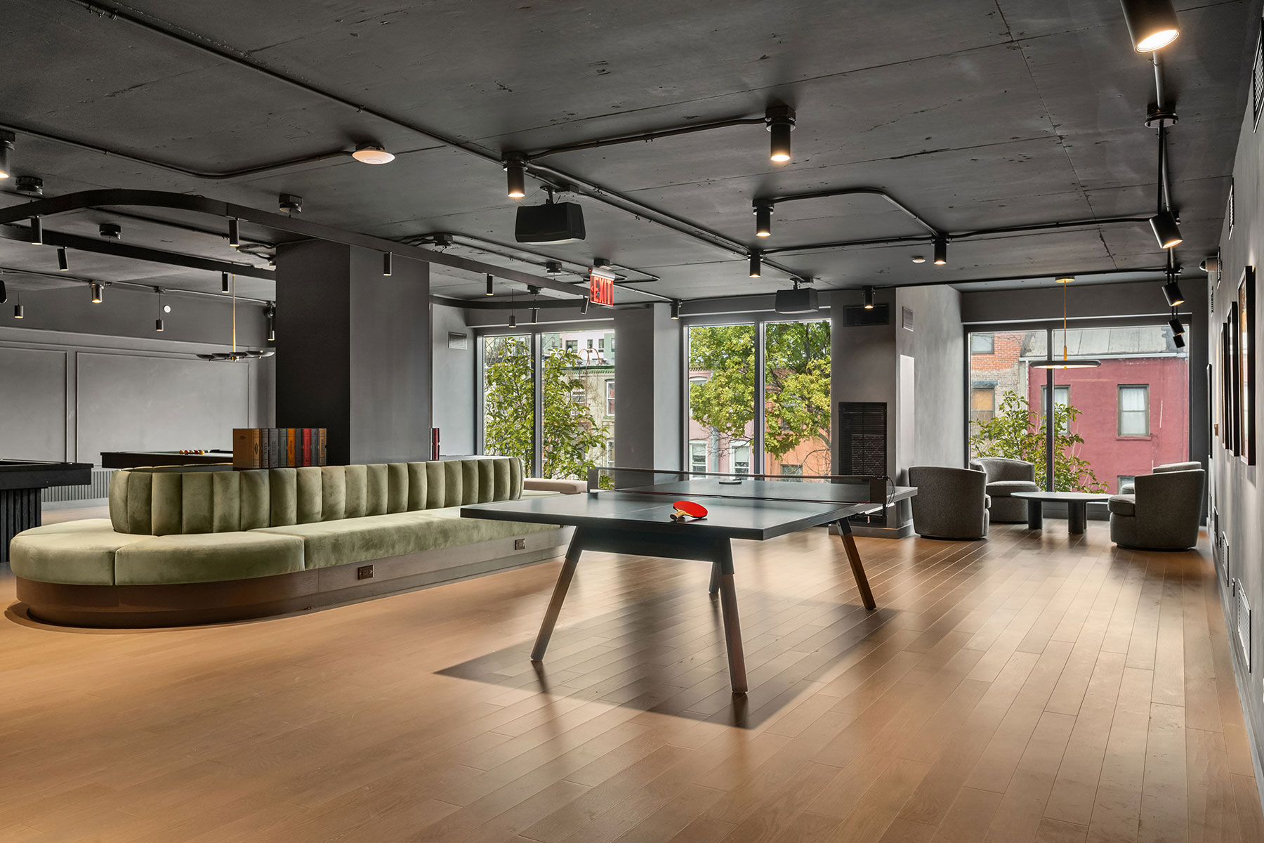 Game room with pool and ping pong at AtlanticBK Brooklyn apartments
